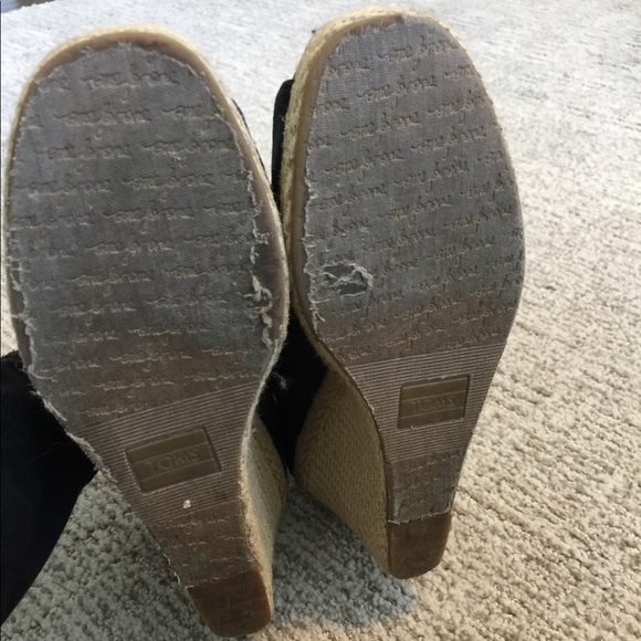 Tom’s Wedge Canvas Peep Toe Sandals - Picture 7 of 7